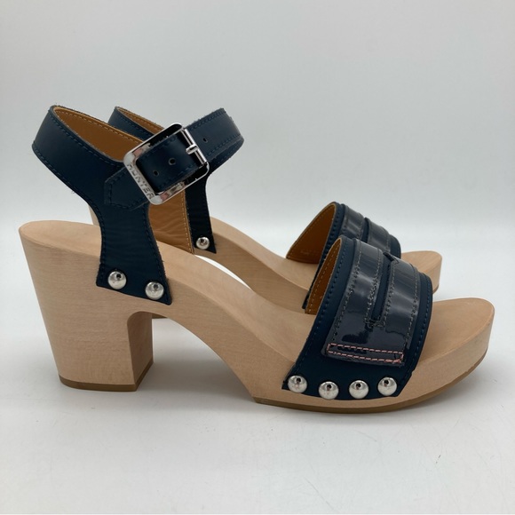 Hunter Refined Penny Loafer Leather and Wood Clog Sandal - Picture 2 of 11